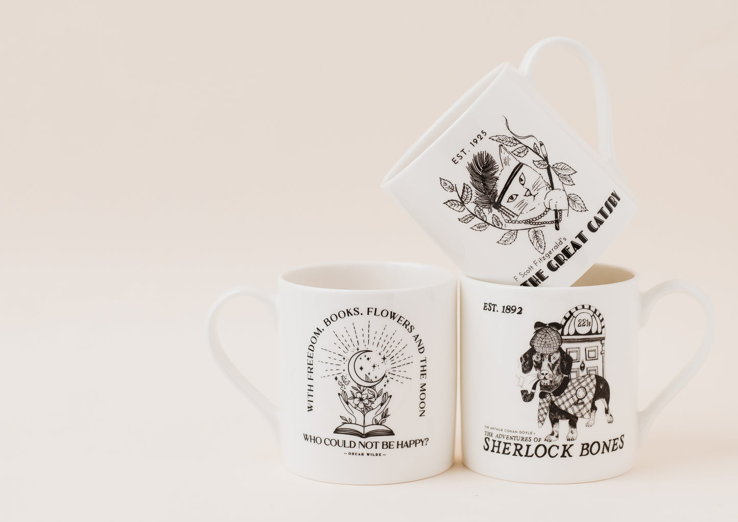The Great Catsby Literary Cat Bone China Mug