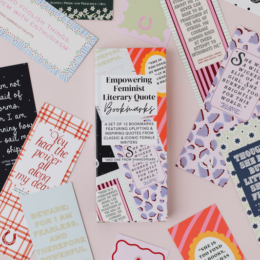 Empowering Feminist Literary Quote Bookmarks - Set of 12