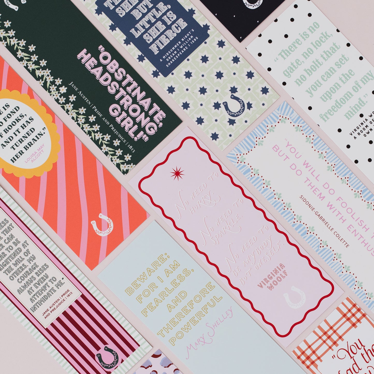 Empowering Feminist Literary Quote Bookmarks - Set of 12