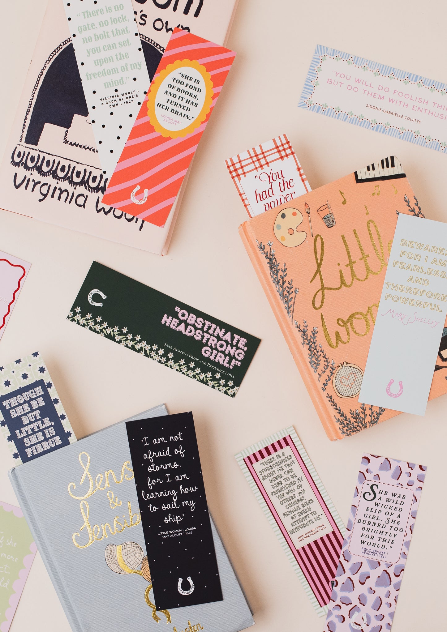 Empowering Feminist Literary Quote Bookmarks - Set of 12