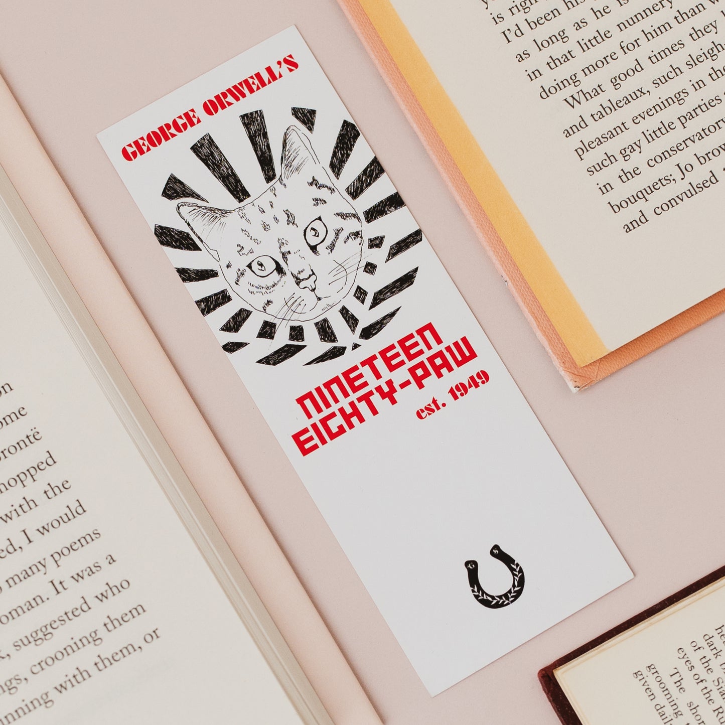 Nineteen Eighty-Paw Literary Pun Cat Bookmark