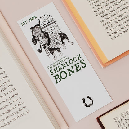 Sherlock Bones Literary Pun Dog Bookmark