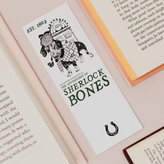 Sherlock Bones Literary Pun Dog Bookmark