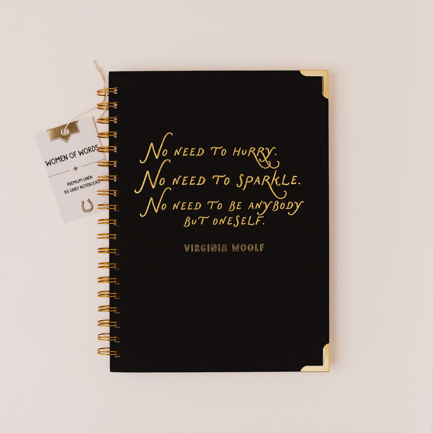 VIRGINIA WOOLF Literary Quote Linen Spiral Notebook