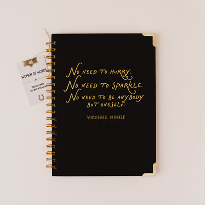 VIRGINIA WOOLF Literary Quote Linen Spiral Notebook