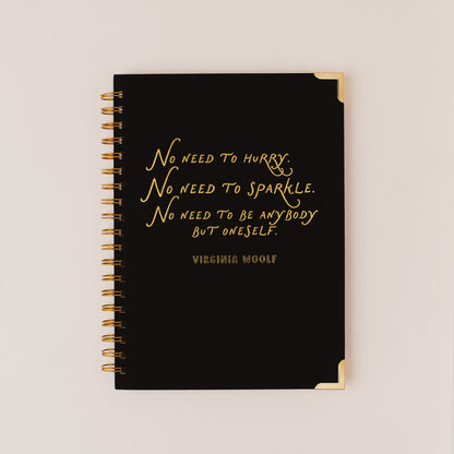 VIRGINIA WOOLF Literary Quote Linen Spiral Notebook