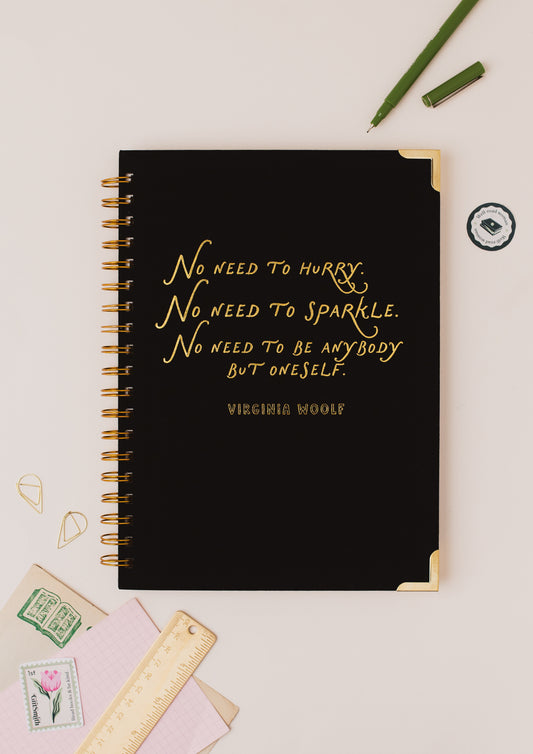 VIRGINIA WOOLF Literary Quote Linen Spiral Notebook