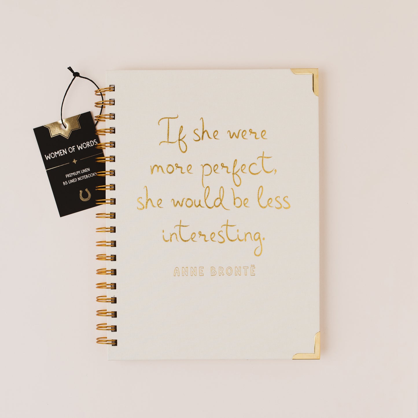 Anne Brontë Literary Quote Linen Spiral Notebook