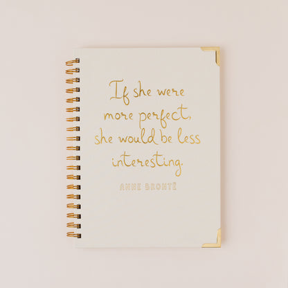 Anne Brontë Literary Quote Linen Spiral Notebook