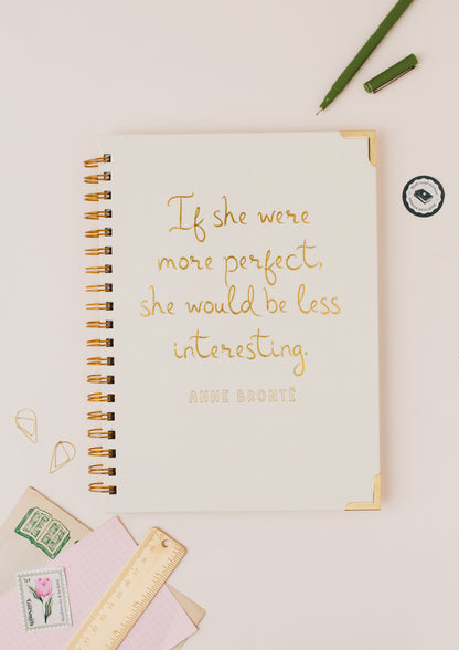 Anne Brontë Literary Quote Linen Spiral Notebook