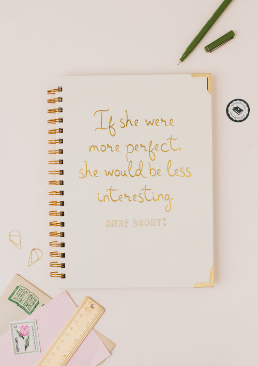 Anne Brontë Literary Quote Linen Spiral Notebook