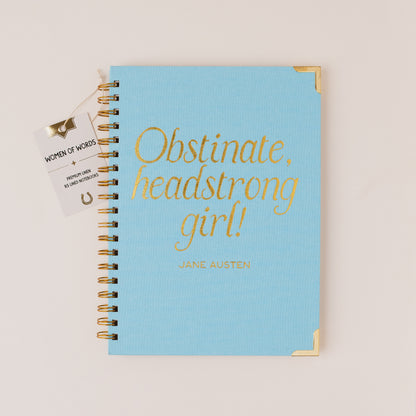 Jane Austen Literary Quote Linen Spiral Notebook