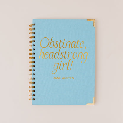 Jane Austen Literary Quote Linen Spiral Notebook