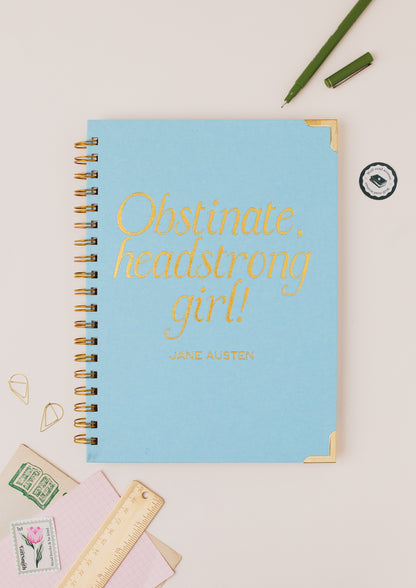 Jane Austen Literary Quote Linen Spiral Notebook