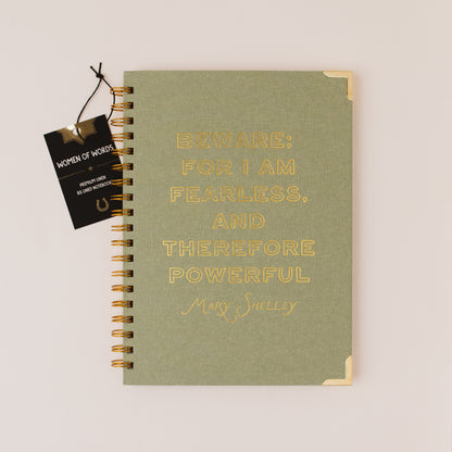 Mary Shelley Literary Quote Linen Spiral Notebook