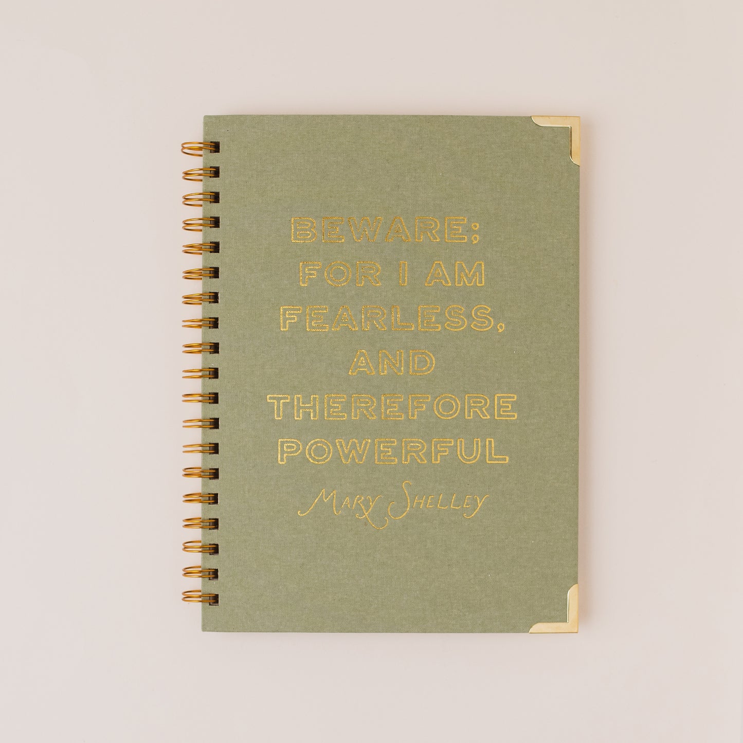 Mary Shelley Literary Quote Linen Spiral Notebook