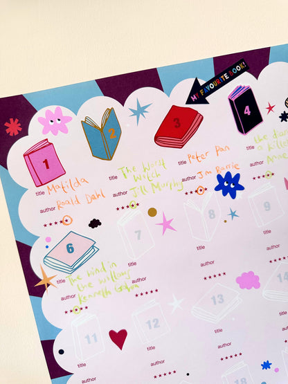LITTLE READER 25 Book Reading Challenge Wall Chart