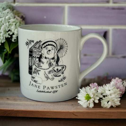 Jane Pawsten Literary Dog Bone China Mug