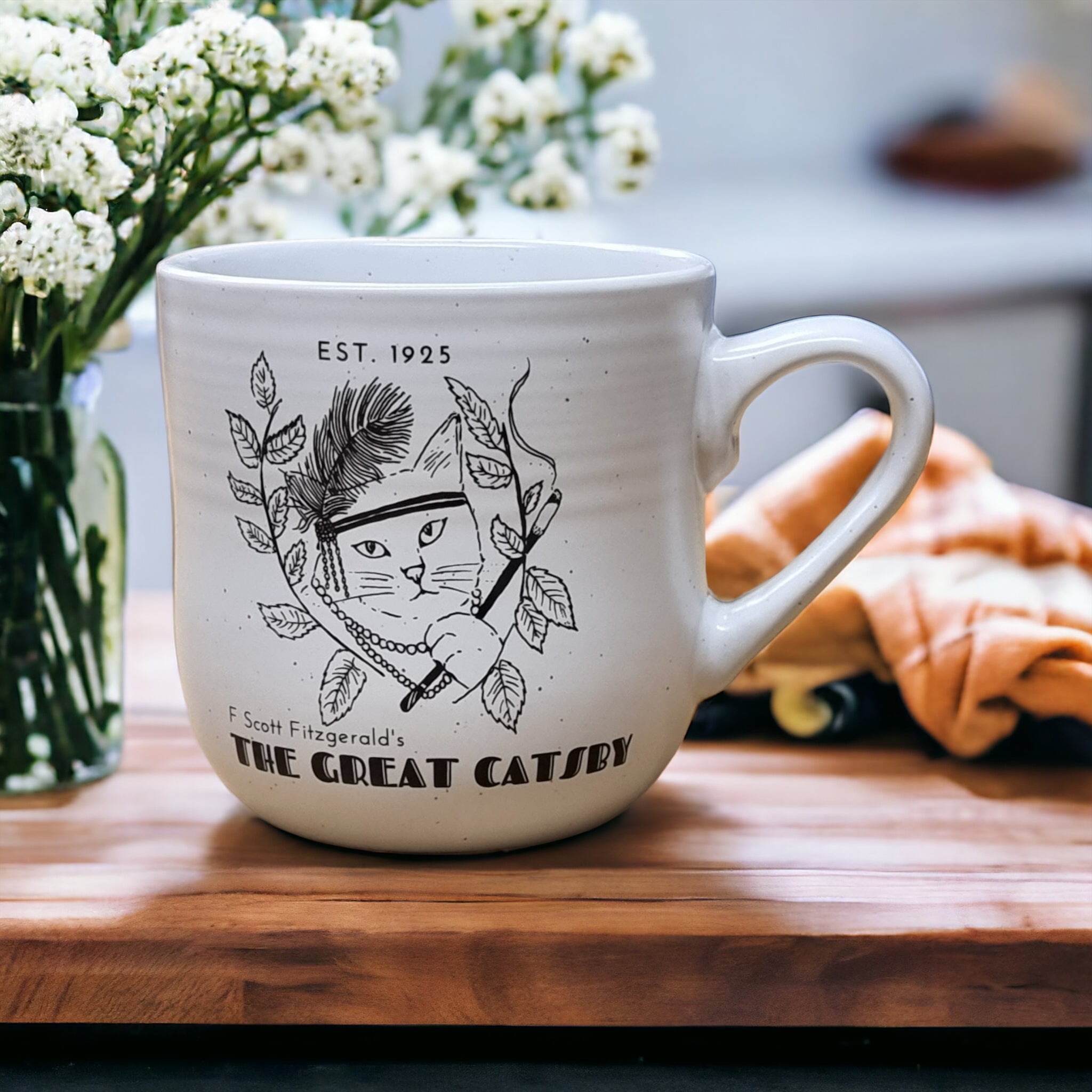 The Great Catsby Literary Cat Stoneware Mug