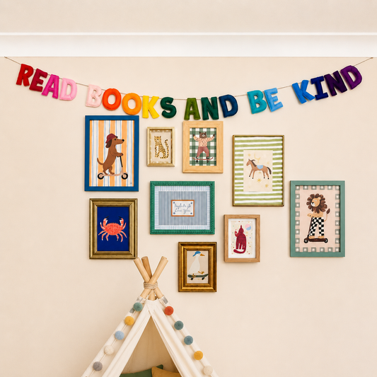 READ BOOKS AND BE KIND Decorative Rainbow Felt Garland