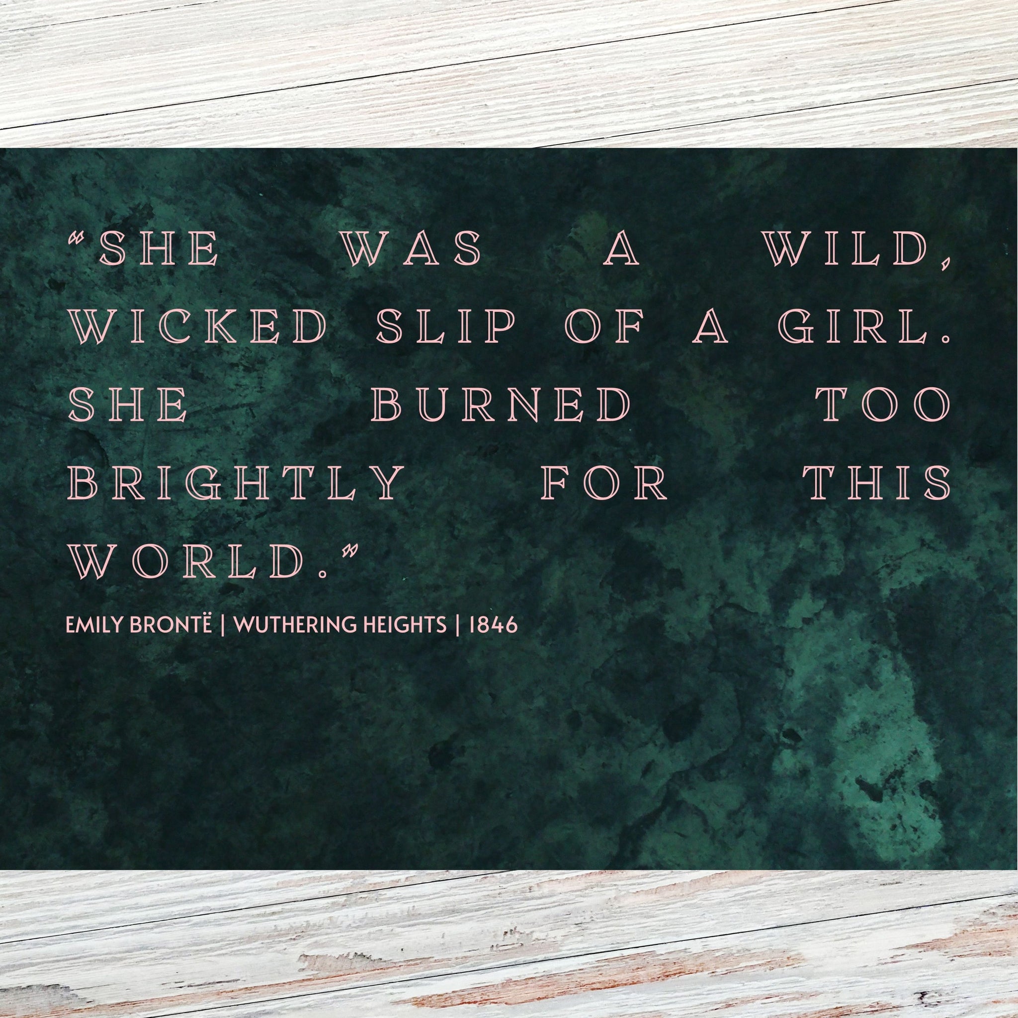 'She was a wild wicked...' Wuthering Heights Literary Quote Postcard