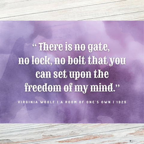 'There is no gate...' Virginia Woolf Literary Quote Postcard