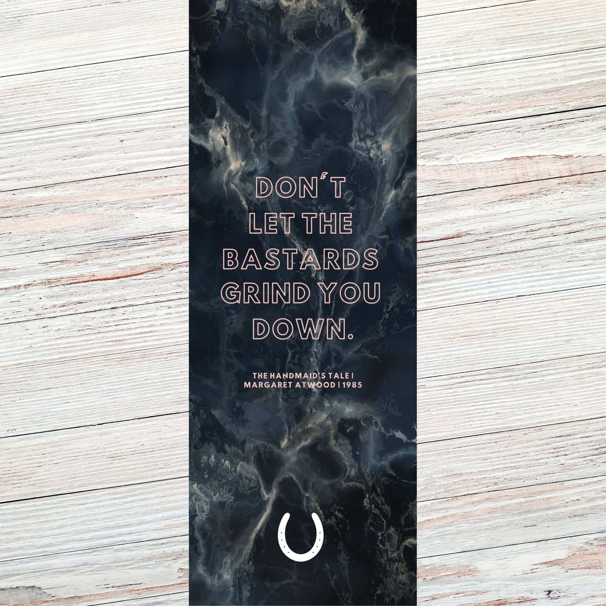 Margaret Atwood Empowering Black Marble Literary Quote Bookmark