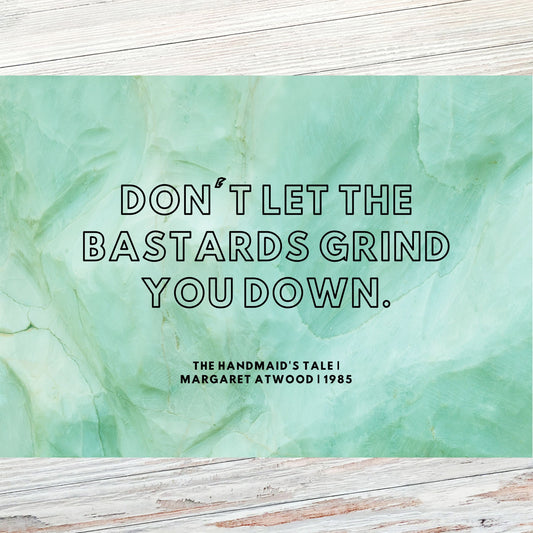 Margaret Atwood Literary Quote Postcard (Green)
