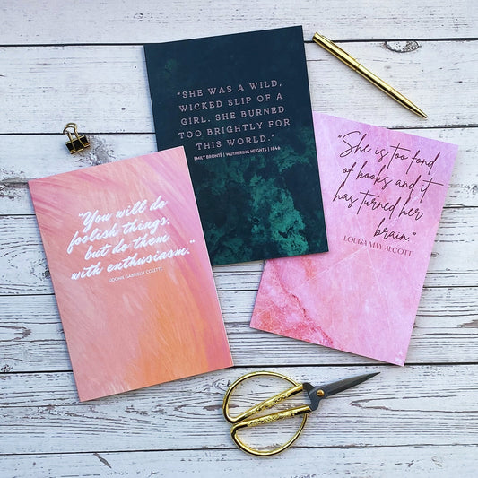 Feminist Literary Quote Notebooks - The Brave Collection