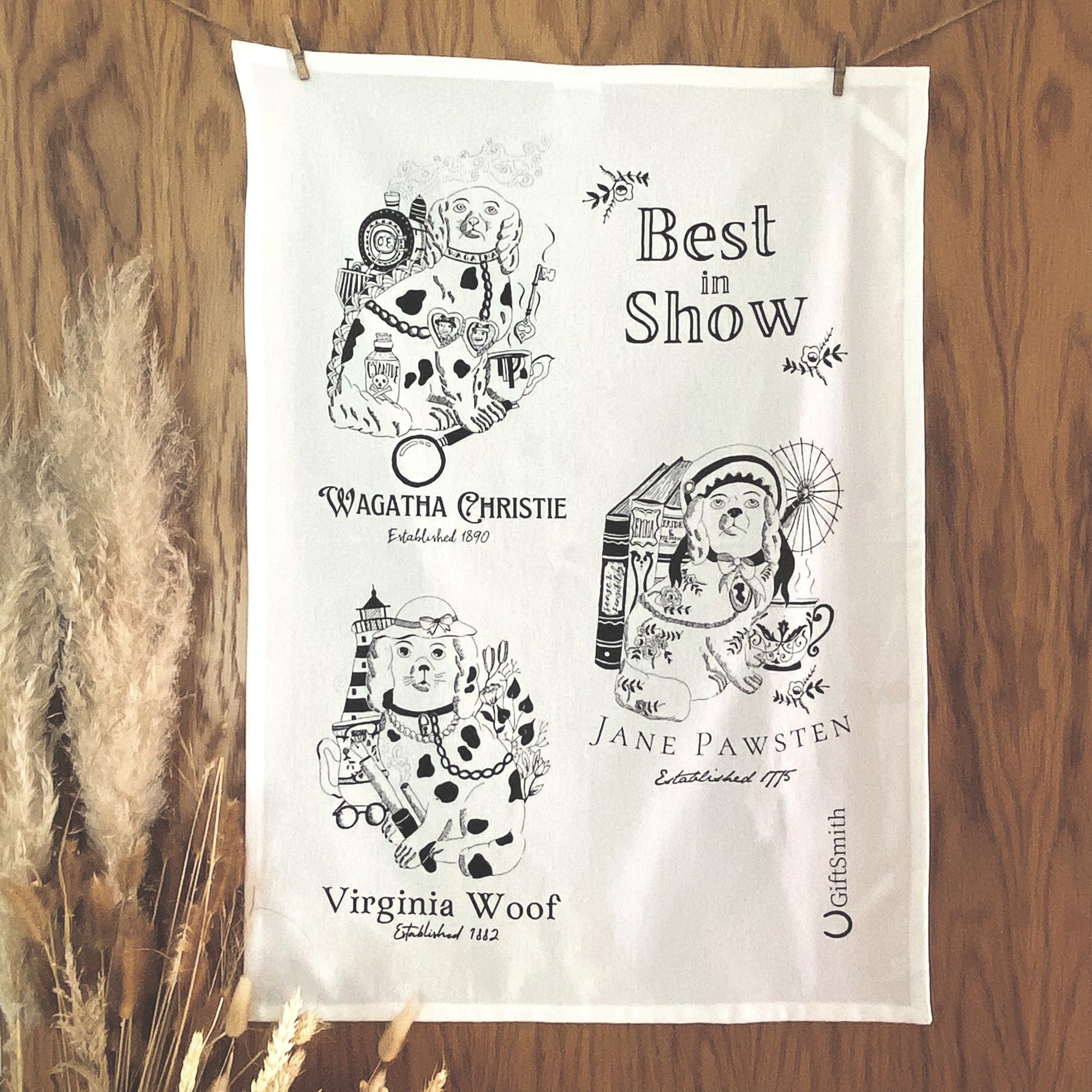 Best in Show - Literary Dogs Fairtrade Organic Cotton Tea Towel