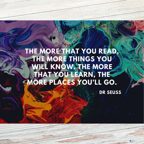 'The more that you read...' Dr Seuss Literary Quote Postcard