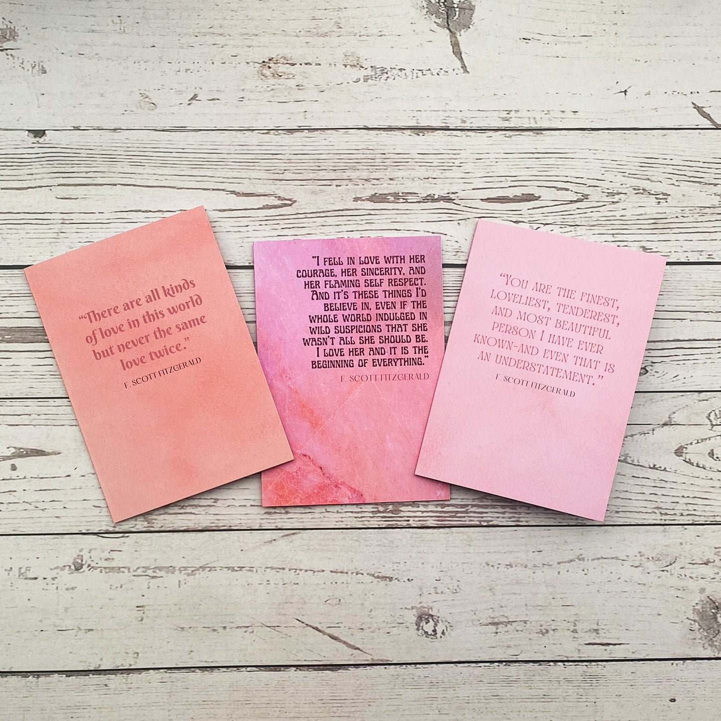 'You are the finest, loveliest...' F Scott Fitzgerald Valentine's Day Card