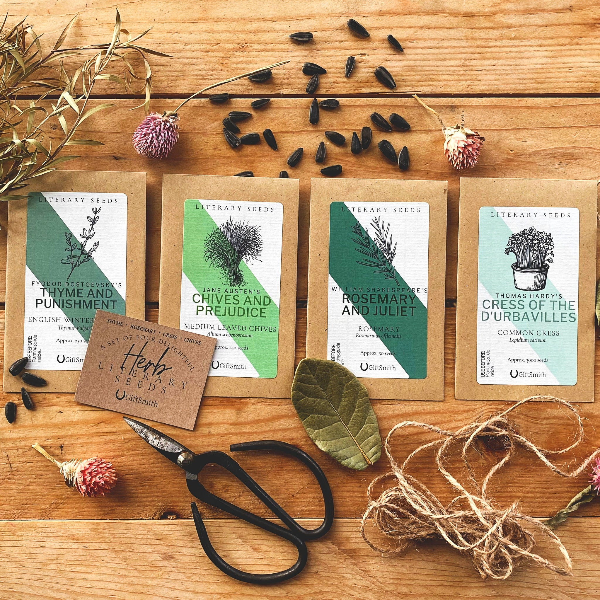 Literary Seeds: The Herbs - Set of Four Seed Packets