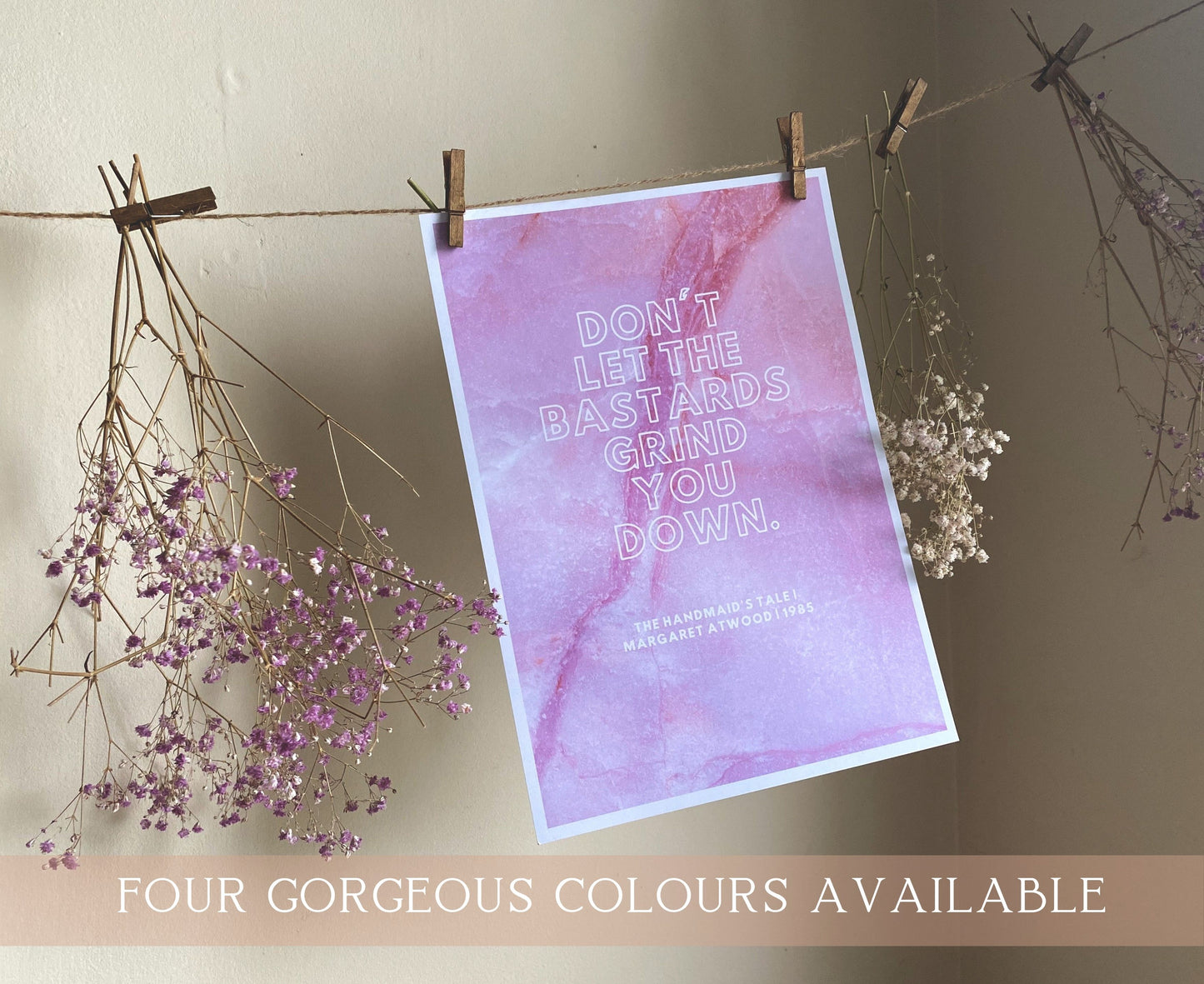 The Handmaid's Tale - Margaret Atwood | Feminist Literary Quote Art Print | A4 | 4 Colours Available