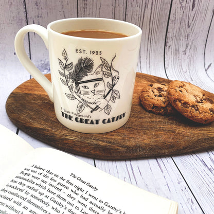The Great Catsby Literary Cat Bone China Mug