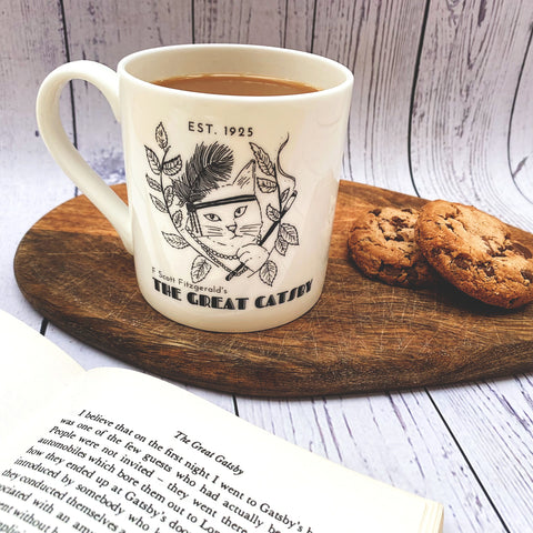 The Great Catsby Literary Cat Bone China Mug