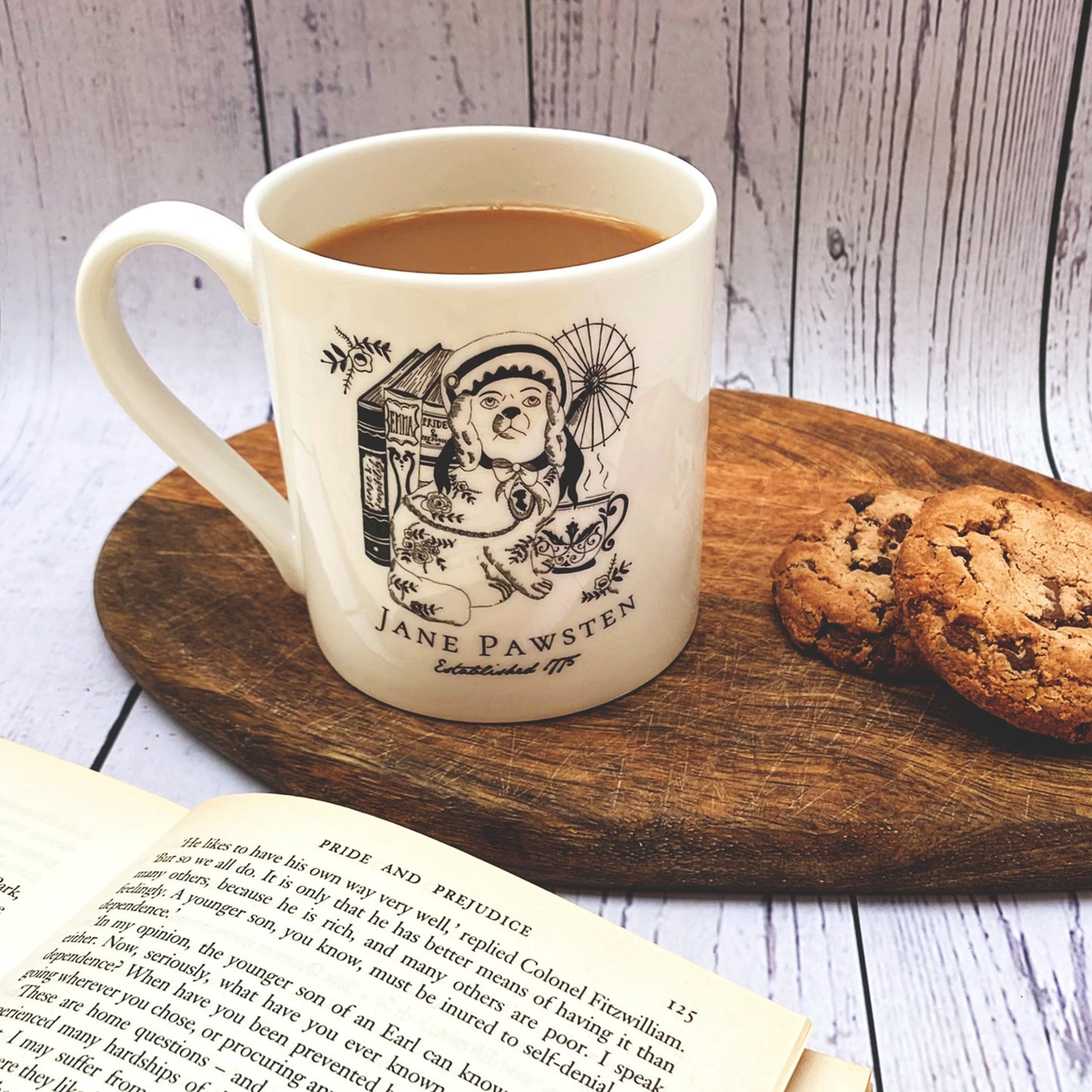 Jane Pawsten Literary Dog Bone China Mug