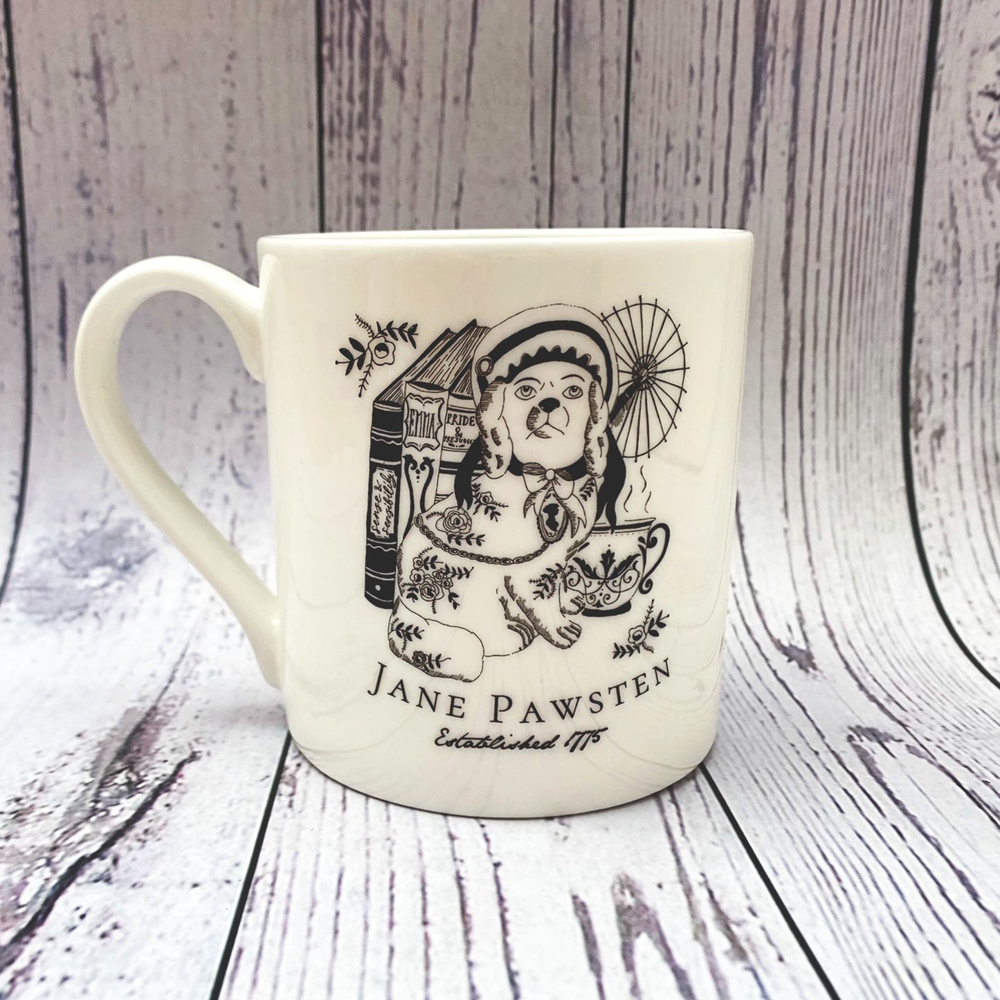 Jane Pawsten Literary Dog Bone China Mug