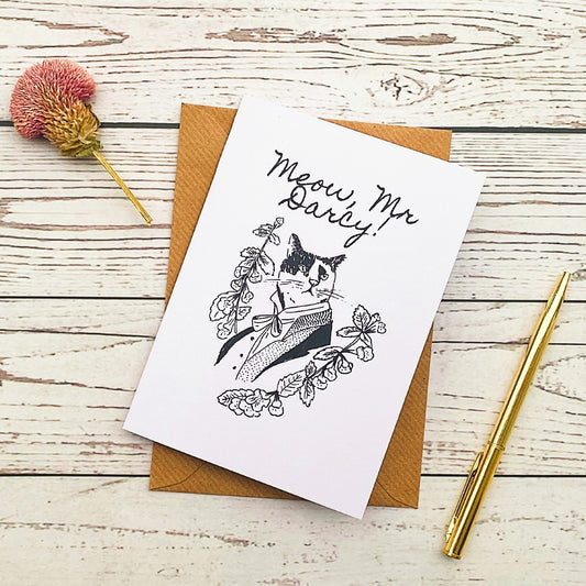 Meow, Mr Darcy! Pride and Prejudice Valentine's Day Card