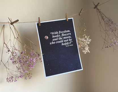 Oscar Wilde Inspirational, Dreamy Literary Quote Art Print | A4