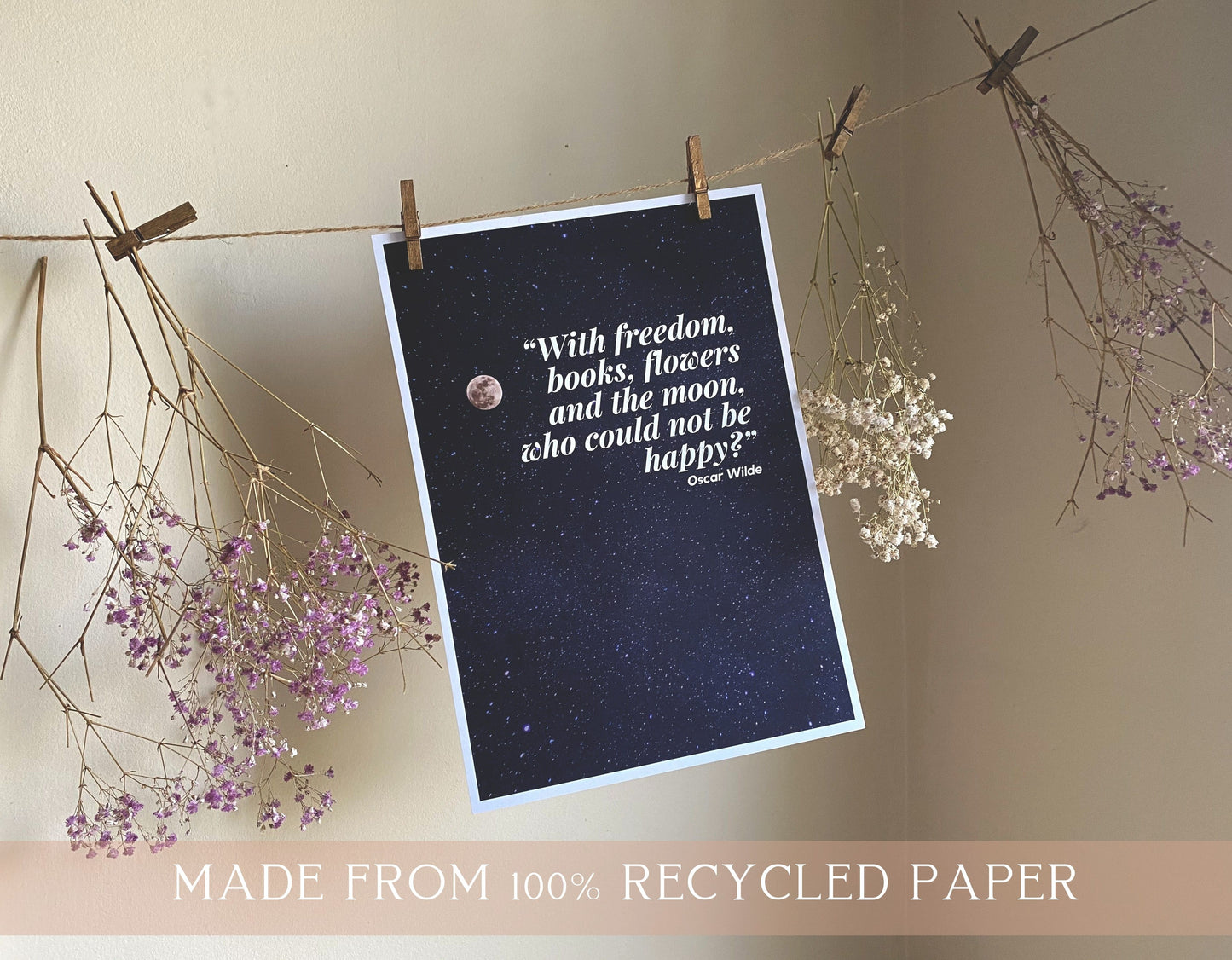 Oscar Wilde Inspirational, Dreamy Literary Quote Art Print | A4