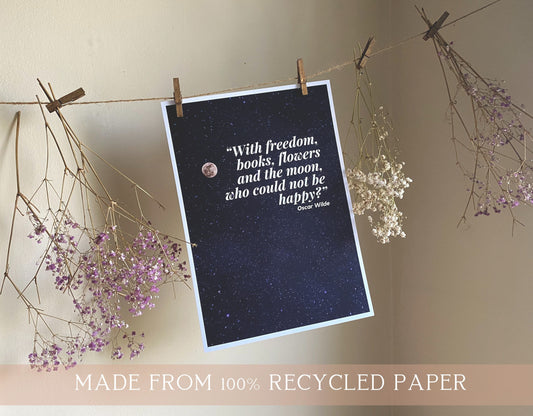 Oscar Wilde Inspirational, Dreamy Literary Quote Art Print | A4
