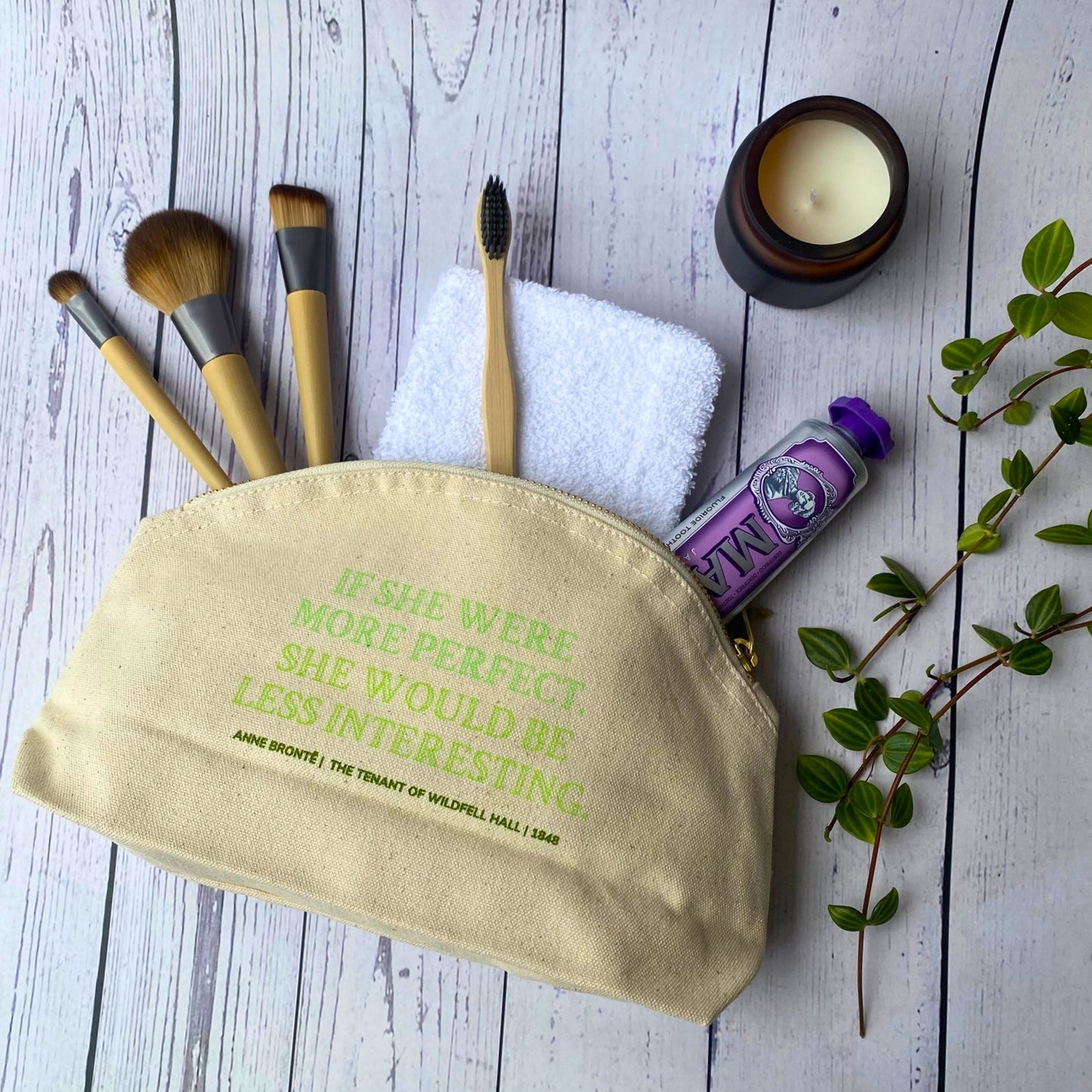 Anne Brontë Fairtrade Organic Cotton Zip Pouch