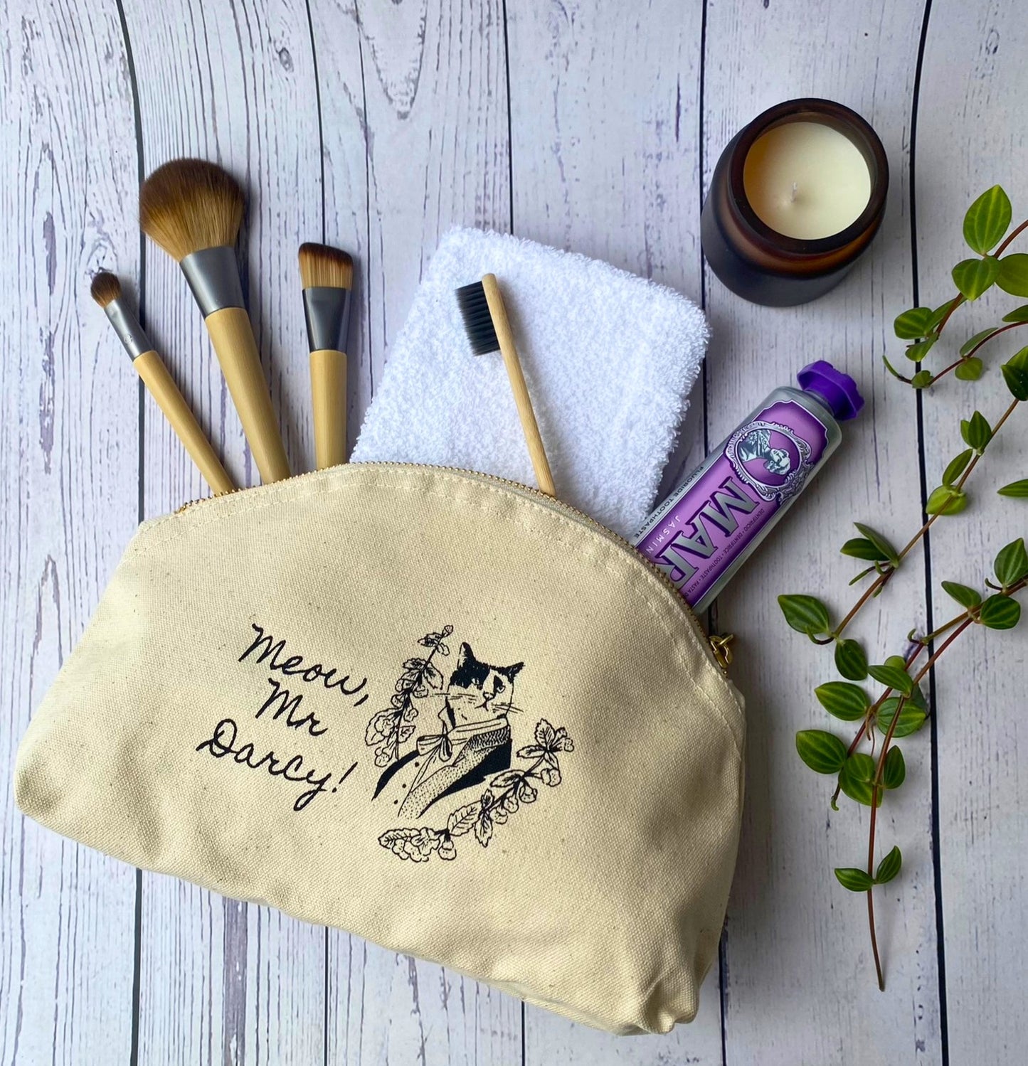 Meow, Mr Darcy! Fairtrade & Organic Cotton Zip Pouch