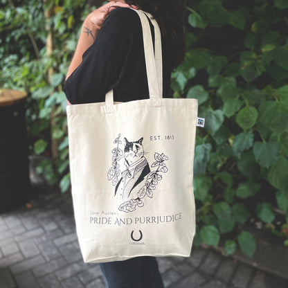 Pride and Purrjudice Fairtrade & Organic Shopper Tote Bag