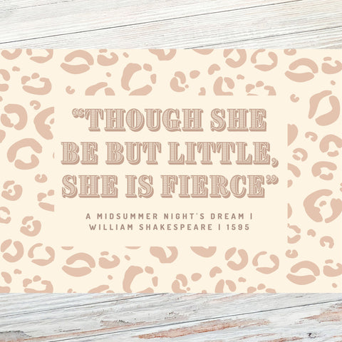 'She may be little...' Shakespeare Literary Quote Postcard