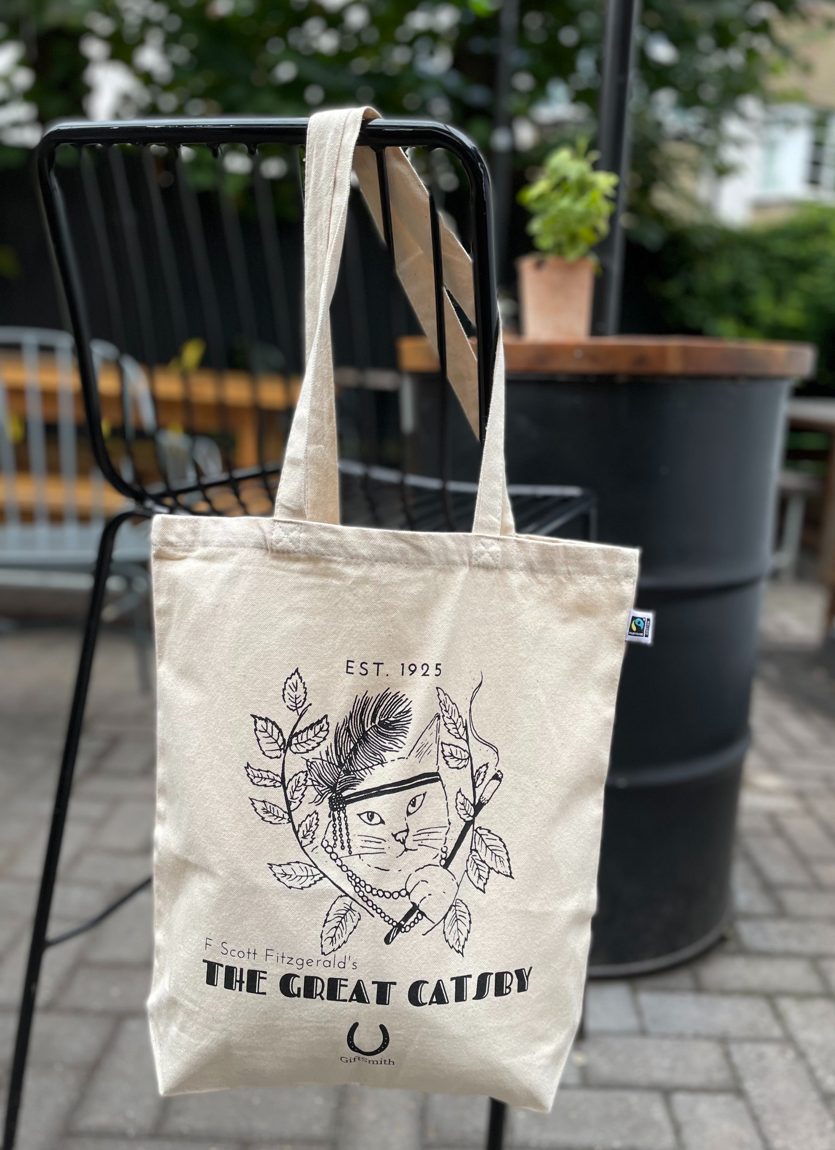 GiftSmith: The Great Catsby Fairtrade and Organic Tote Bag