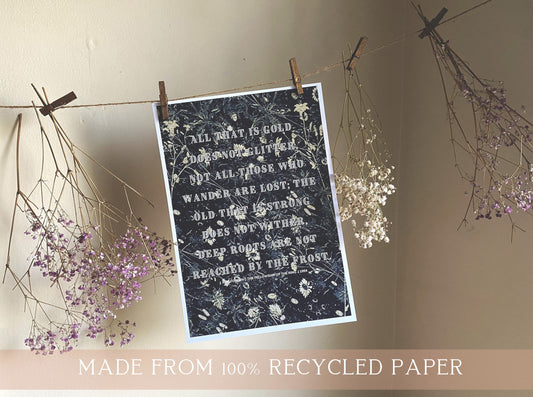 The Fellowship of the Ring - J.R.R.Tolkien | Inspirational Literary Quote Art Print | A4