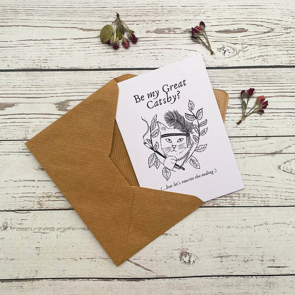 The Great Catsby Literary Cat Valentine's Day Card