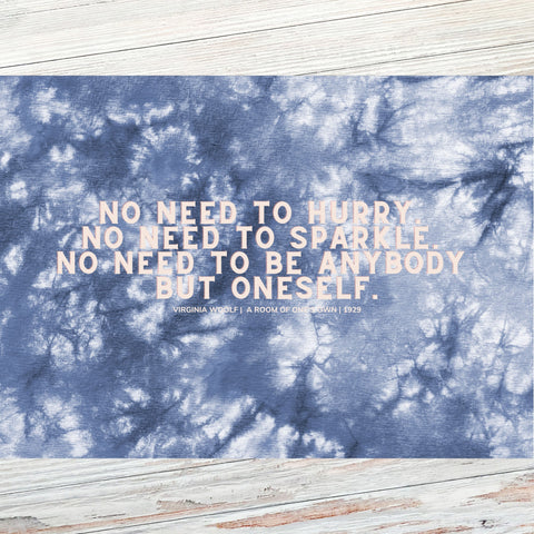 'No need to hurry, no need...' Virginia Woolf Literary Quote Postcard